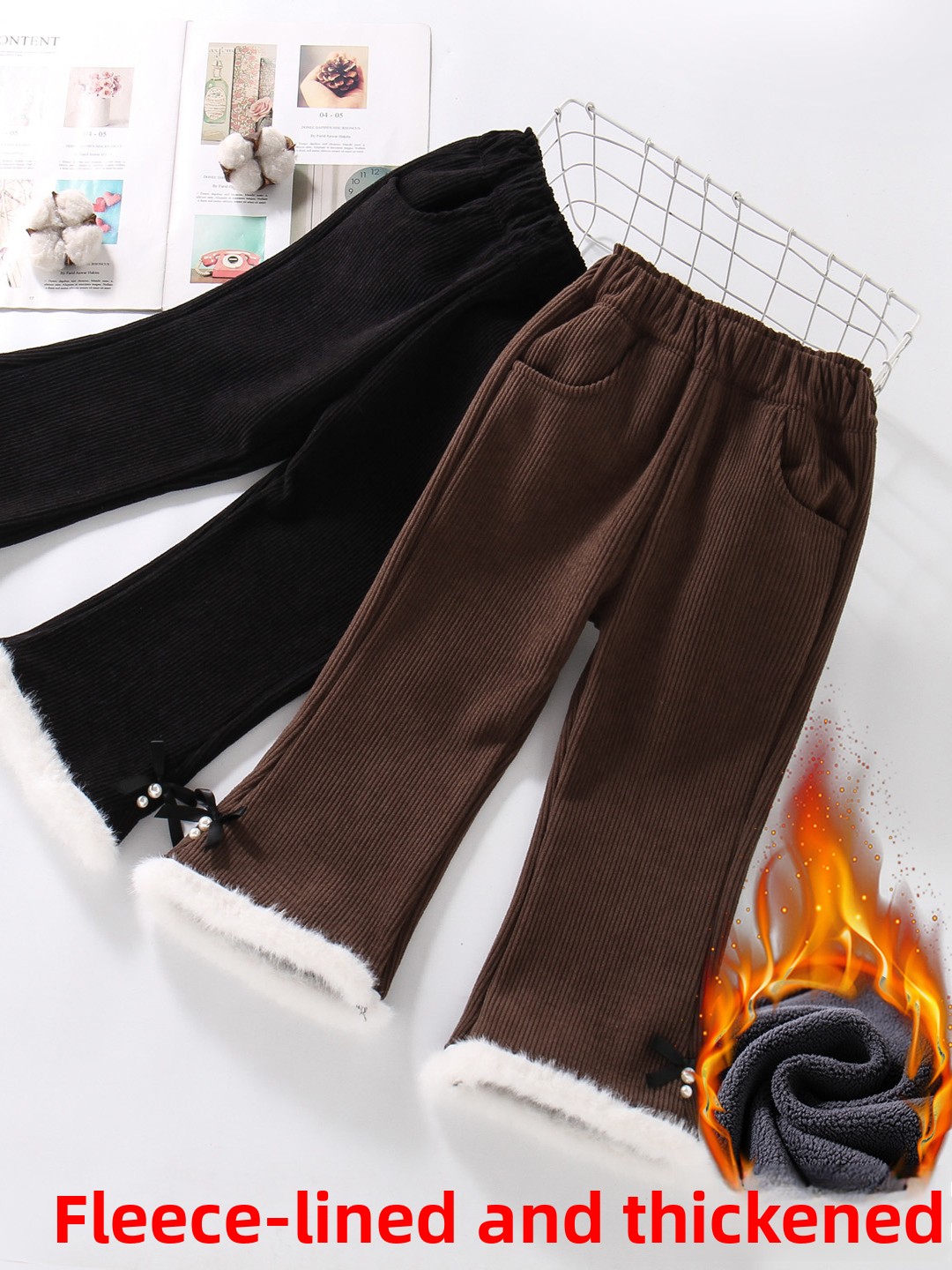 Corduroy Pant Warm - Thiened Fce Children's Bell Bot Pants