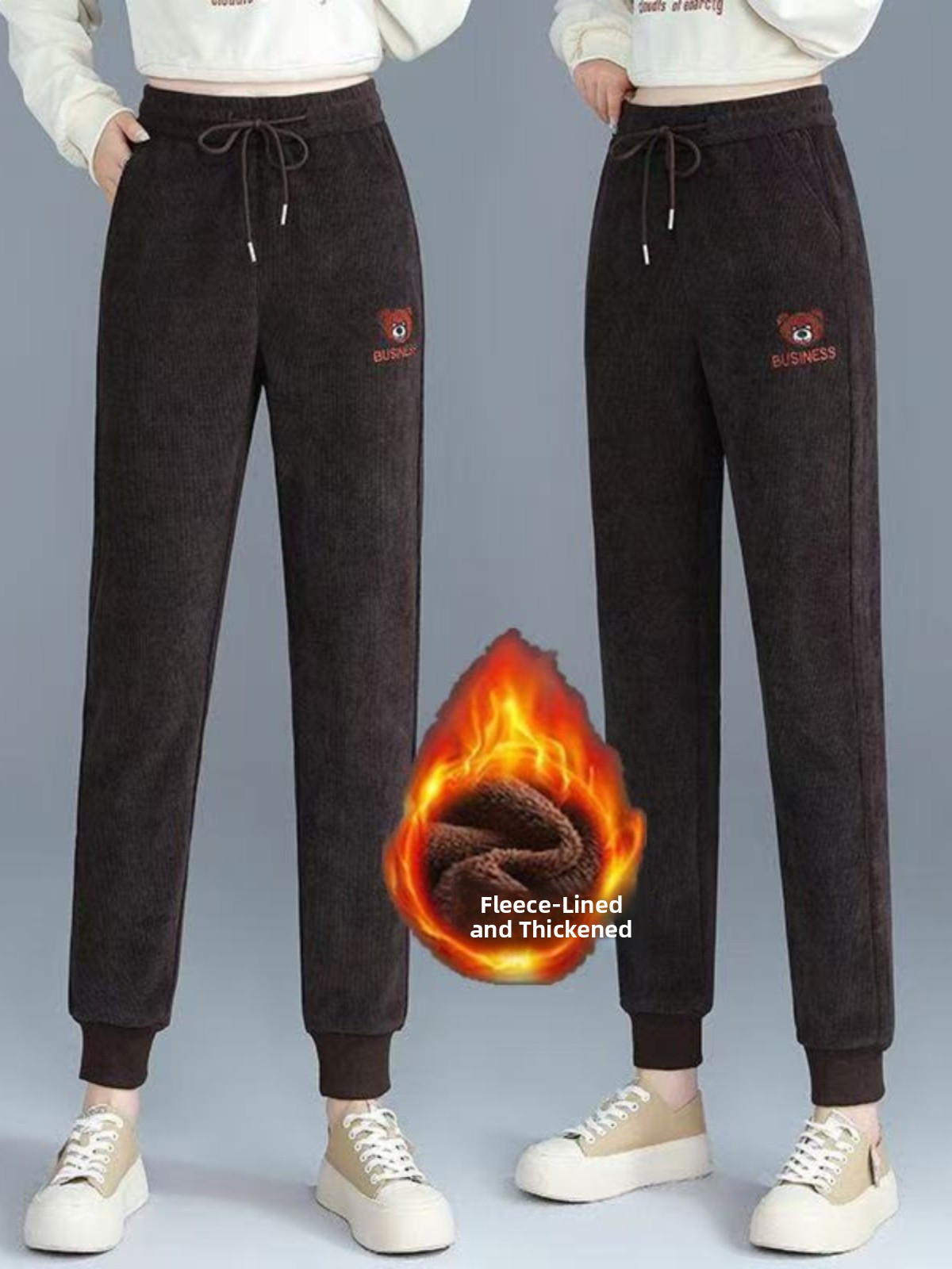 High Waist Fleece Lined Thick  - đánh giá và giá Corduroy Pant Warm