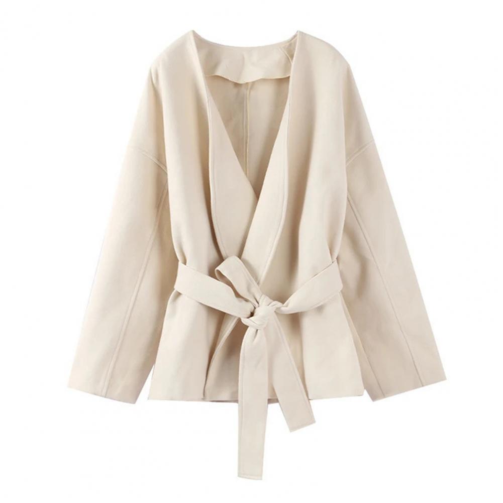 Lace-up Waist Jacket Stylish W - đánh giá và giá Wool Coat Peacoat