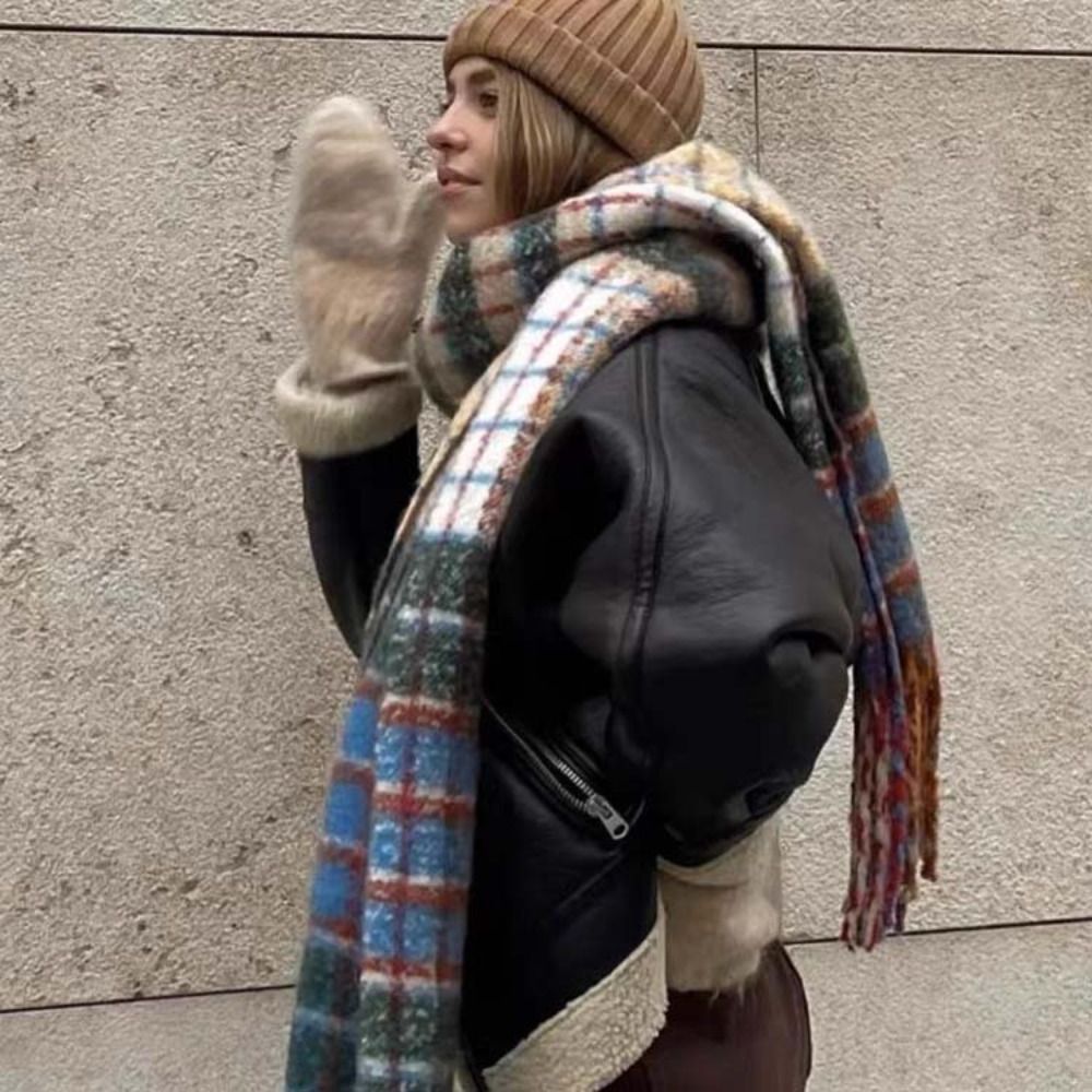 Retro Tassel Plaid Wool Scarf  - đánh giá và giá Wool Scarf Men