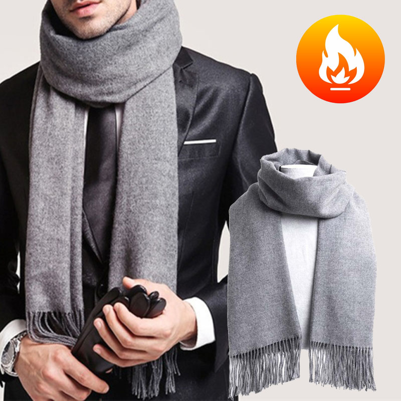 Autumn And Winter Solid Color  - đánh giá và giá Wool Scarf Men