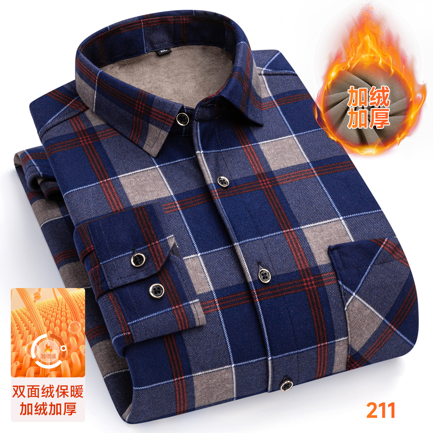 8XL Men Winter Warm Plaid Shir - đánh giá và giá Flannel Shirt Lined