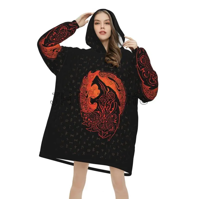 Viking Wolf Knot Fenrir Wearab - đánh giá và giá Sherpa Hoodie Fleece