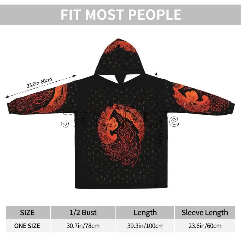 Viking Wolf Knot Fenrir Wearab - đánh giá và giá Sherpa Hoodie Fleece