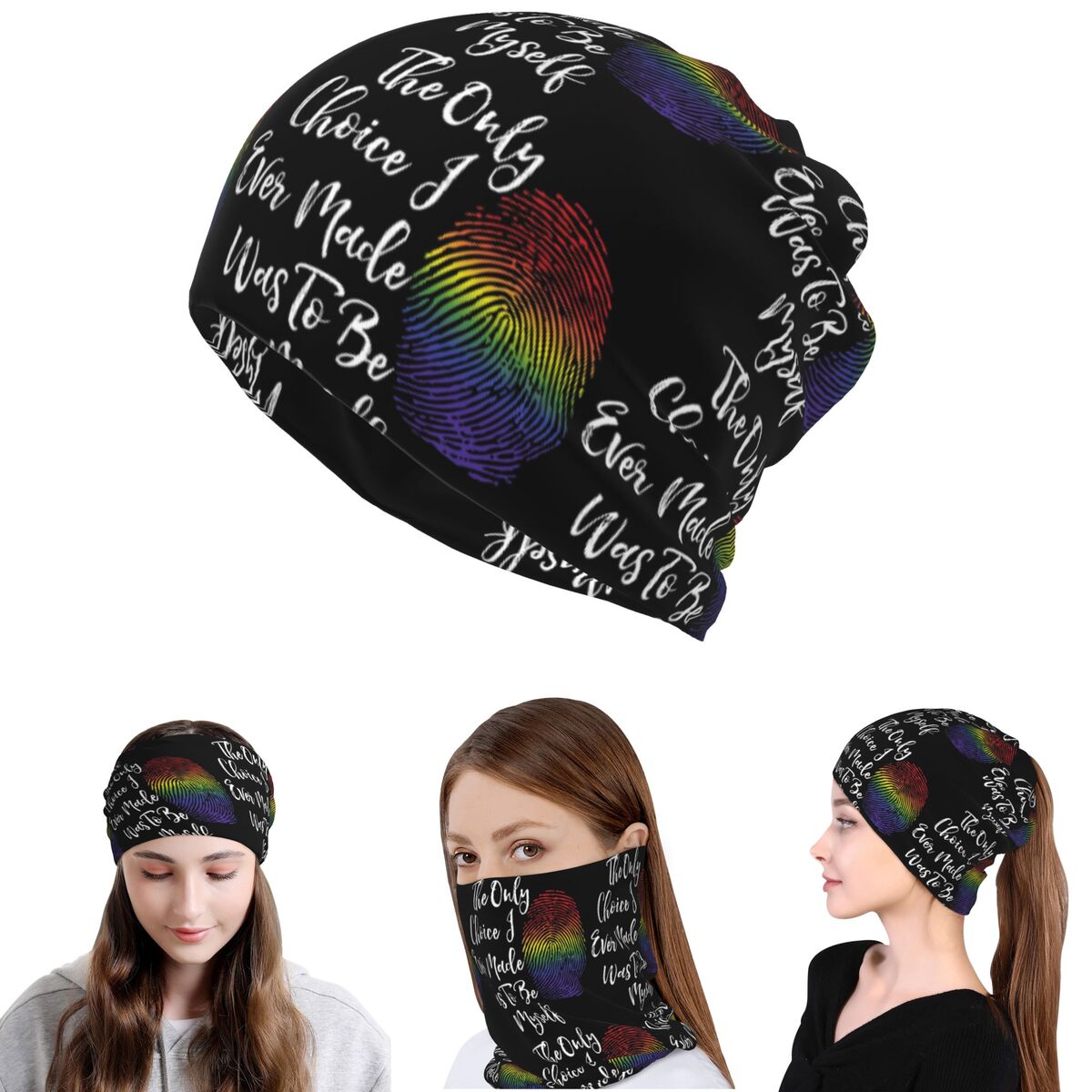 Faux Glitter Rainbow Pride Fla - đánh giá và giá Knit Beanie Hat Warm